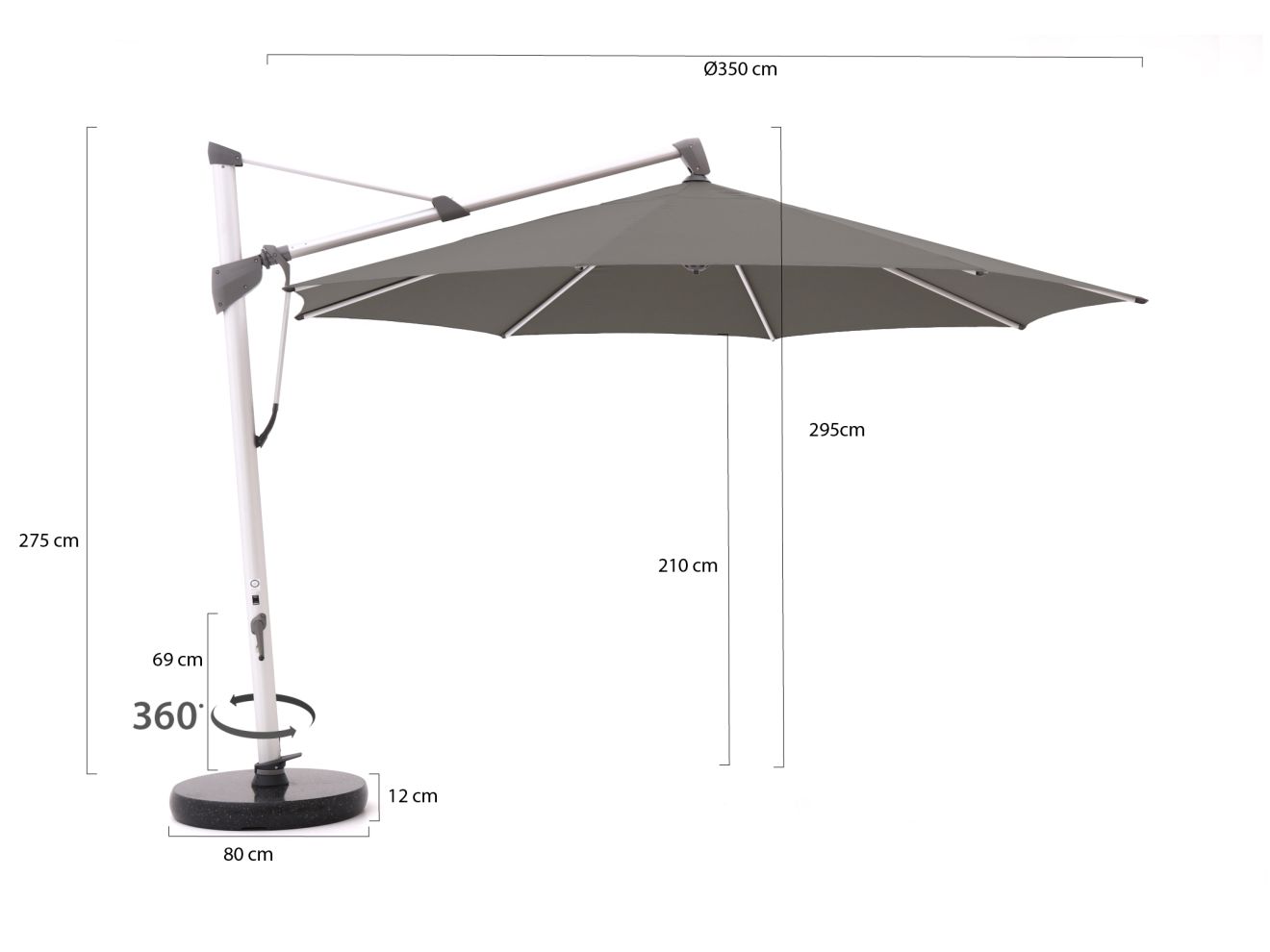 Glatz Sombrano S+ Ampelschirm ø 350 cm günstig online kaufen