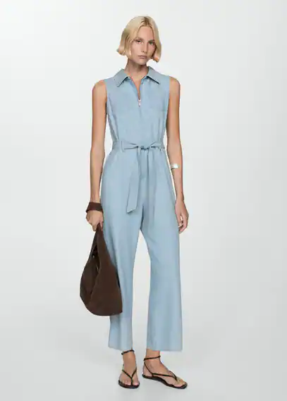 Jeans-Jumpsuit mit Gürtel günstig online kaufen