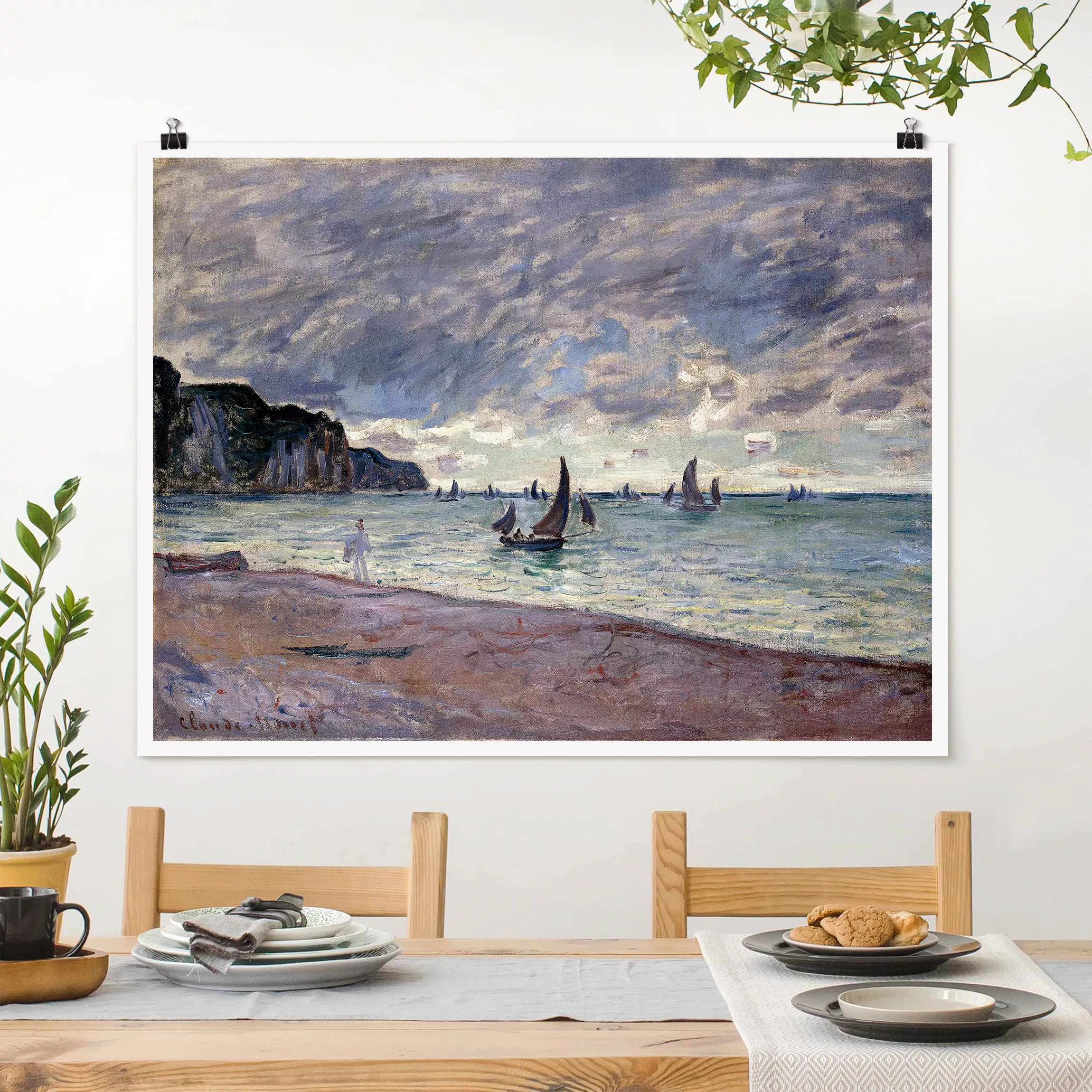 Poster Kunstdruck - Querformat Claude Monet - Küste von Pourville günstig online kaufen