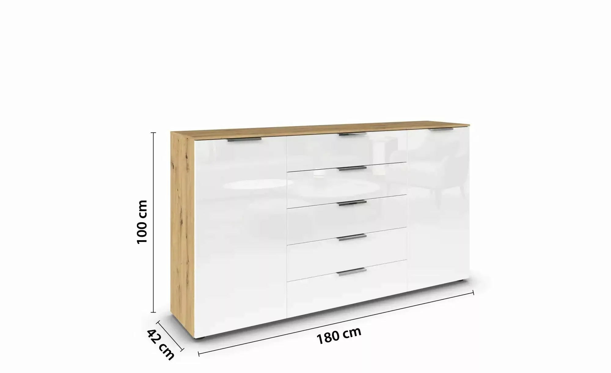 Sideboard ¦ holzfarben ¦ Maße (cm): B: 180 H: 100 Kommoden & Sideboards > S günstig online kaufen