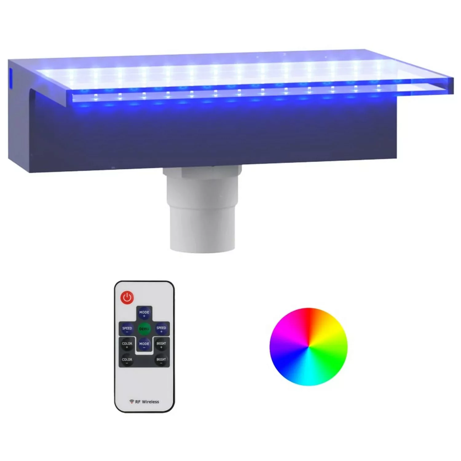 Vidaxl Wasserfall-element Mit Rgb Leds Acryl 30 Cm günstig online kaufen