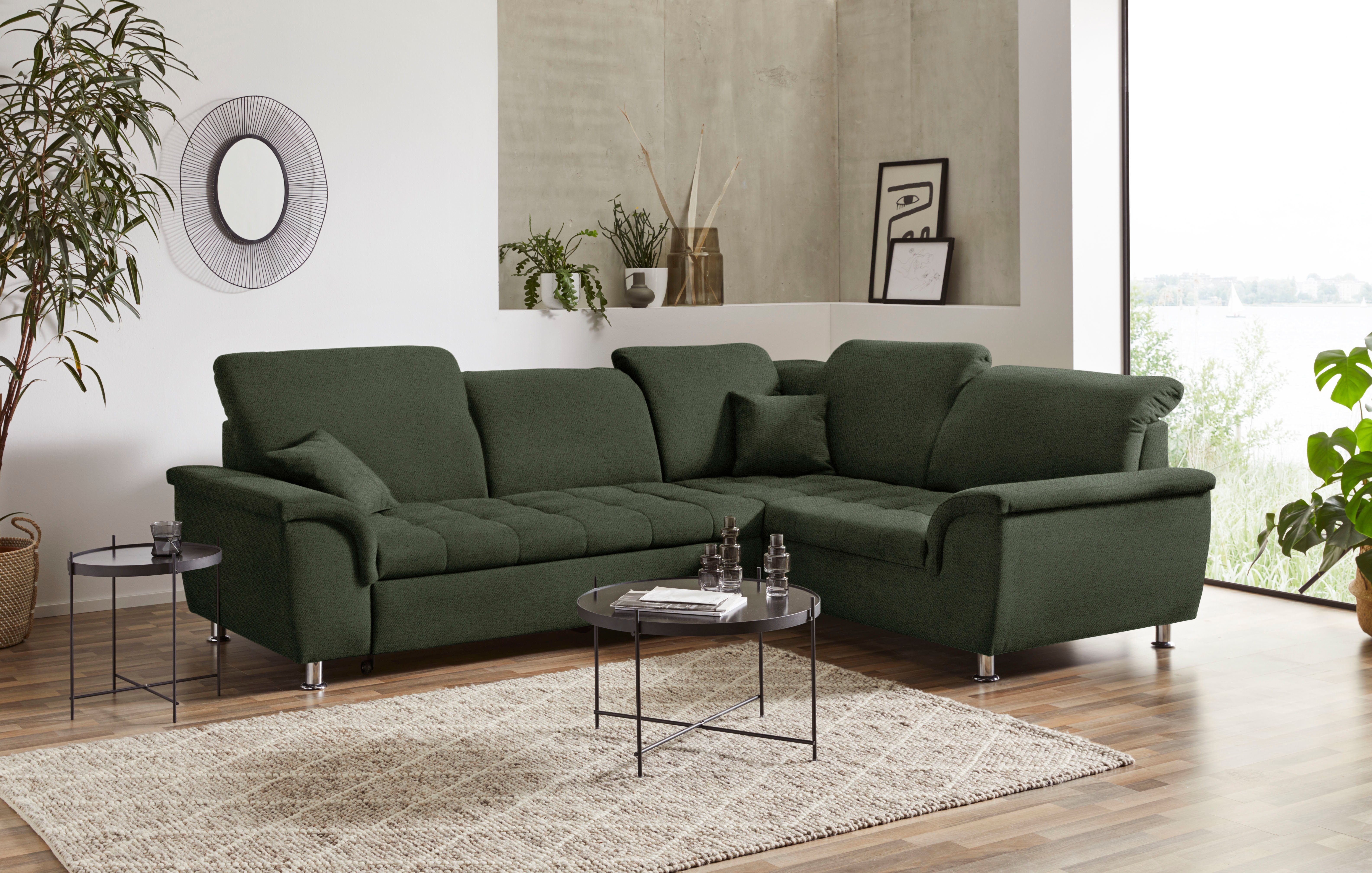 DOMO collection Ecksofa "Franzi, zeitlos und elegant, moderne Sitzheftung, günstig online kaufen