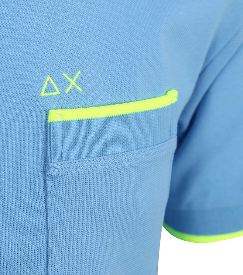 Sun68 Piqué T-Shirt Fluo Stripe Hellblau - Größe L günstig online kaufen
