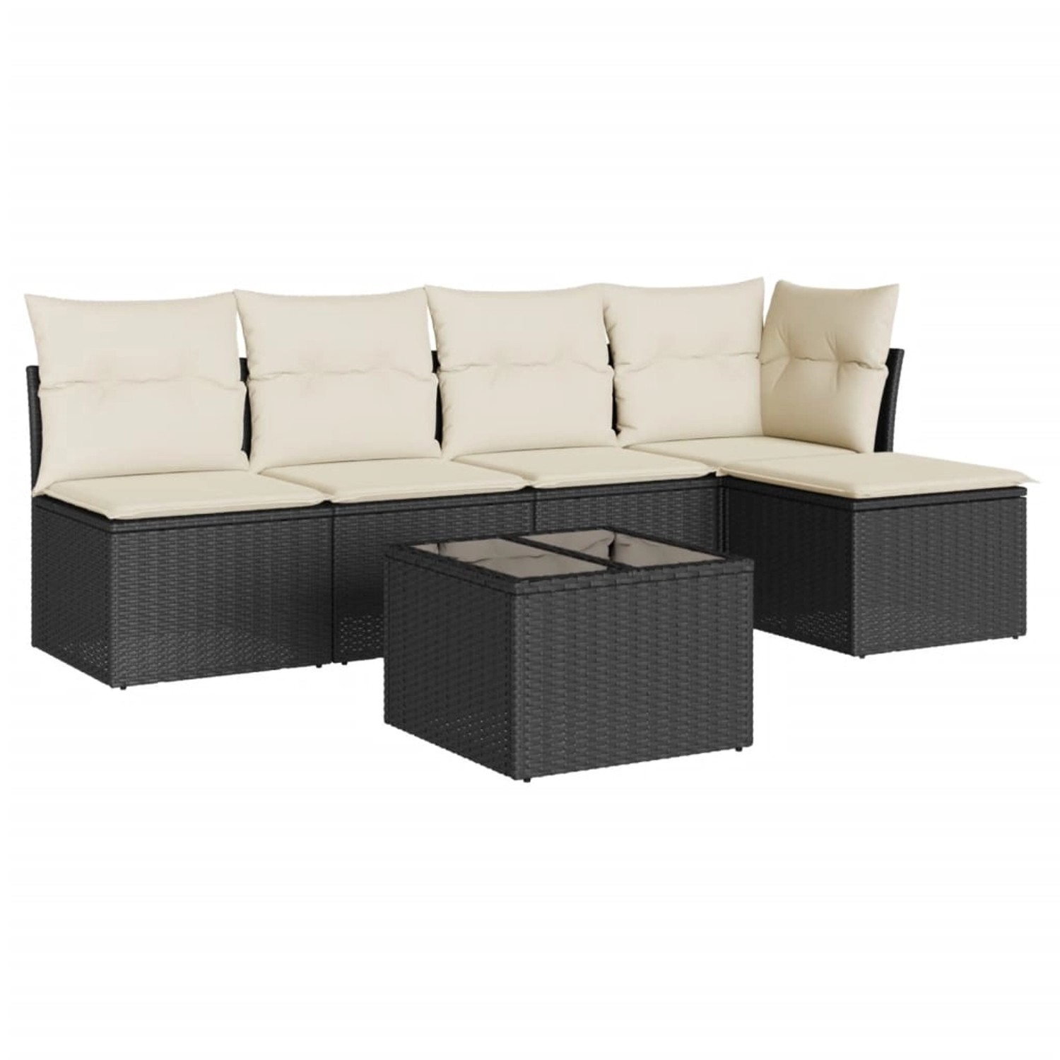 vidaXL 6-tlg Garten-Sofagarnitur mit Kissen Schwarz Poly Rattan Modell 57 günstig online kaufen