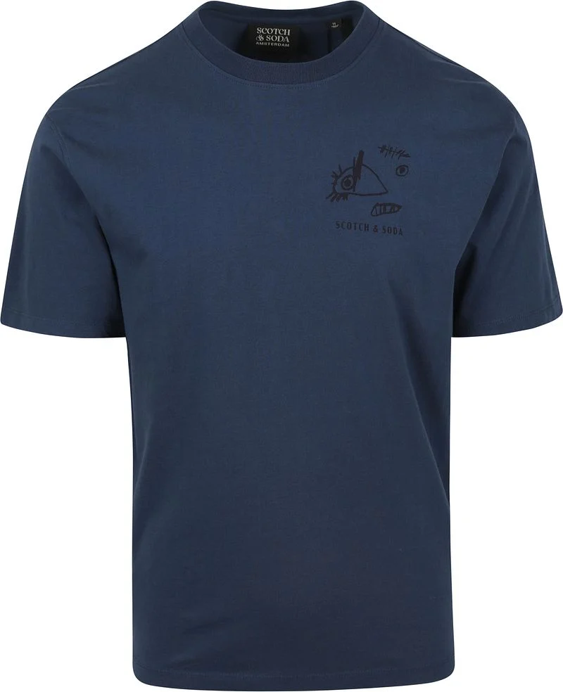 Scotch And Soda T-Shirt Navy Print - Größe S günstig online kaufen