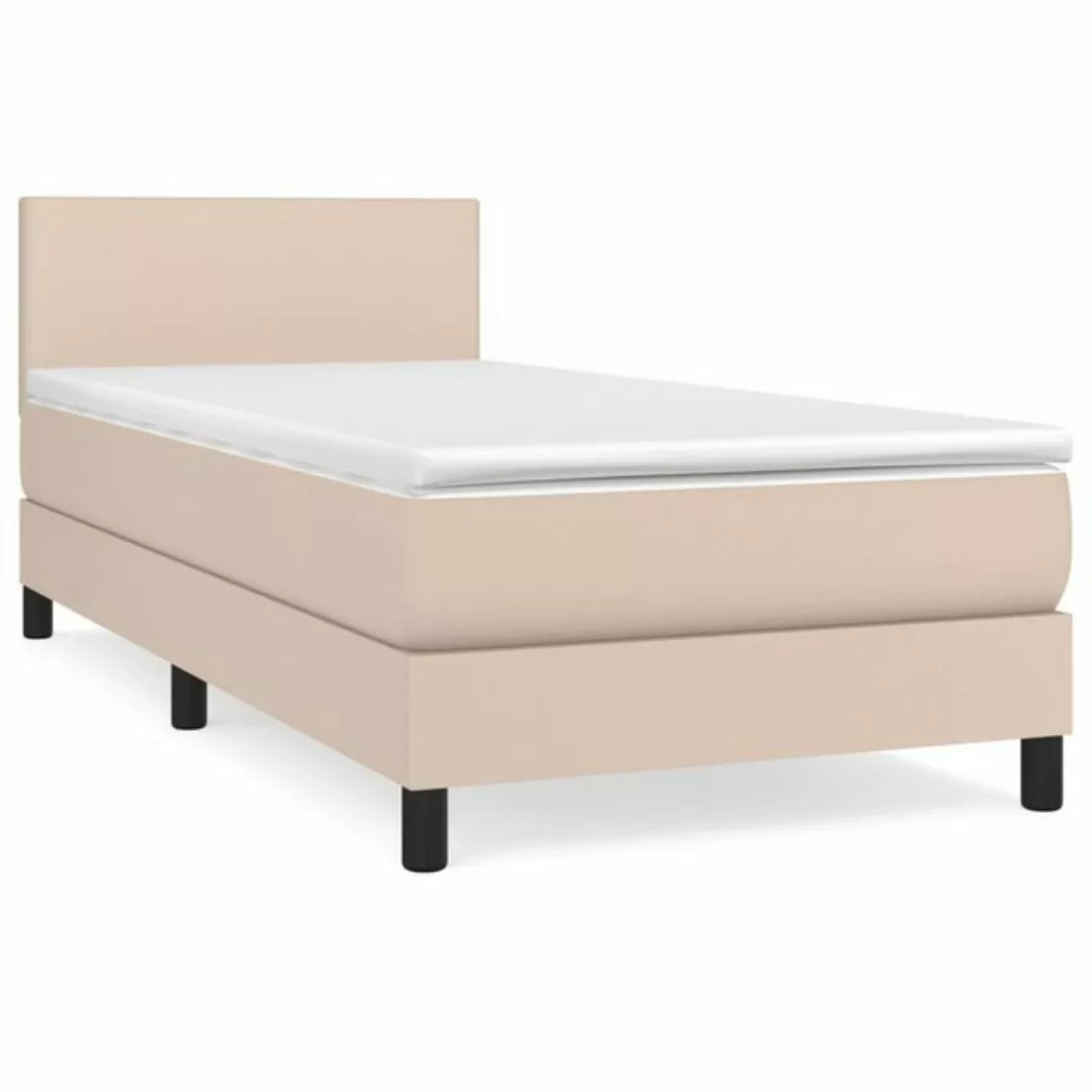 vidaXL Boxspringbett mit Matratze Cappuccino-Braun 90x190cm Kunstleder13897 günstig online kaufen