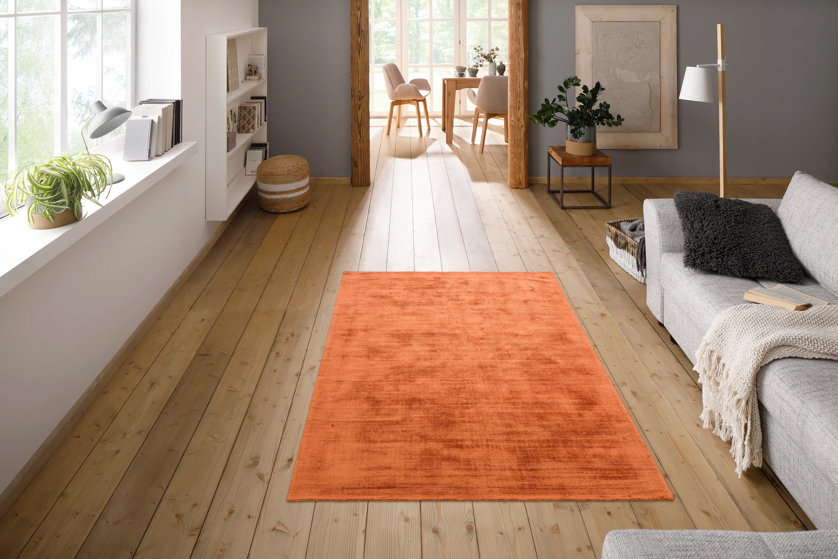 my home Teppich »Shirley, handgewebter Viskose-Teppich, farblich changieren günstig online kaufen