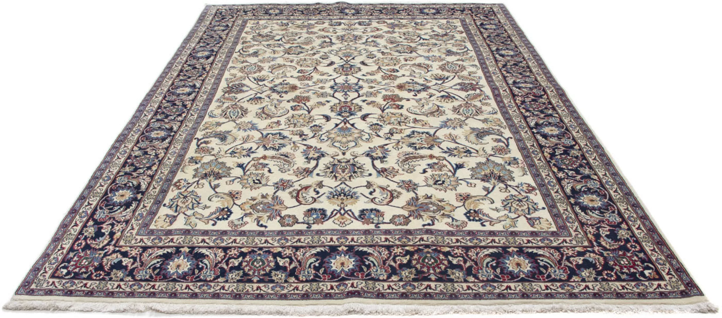 morgenland Wollteppich »Maschad Blumenmuster Beige 300 x 197 cm«, rechtecki günstig online kaufen