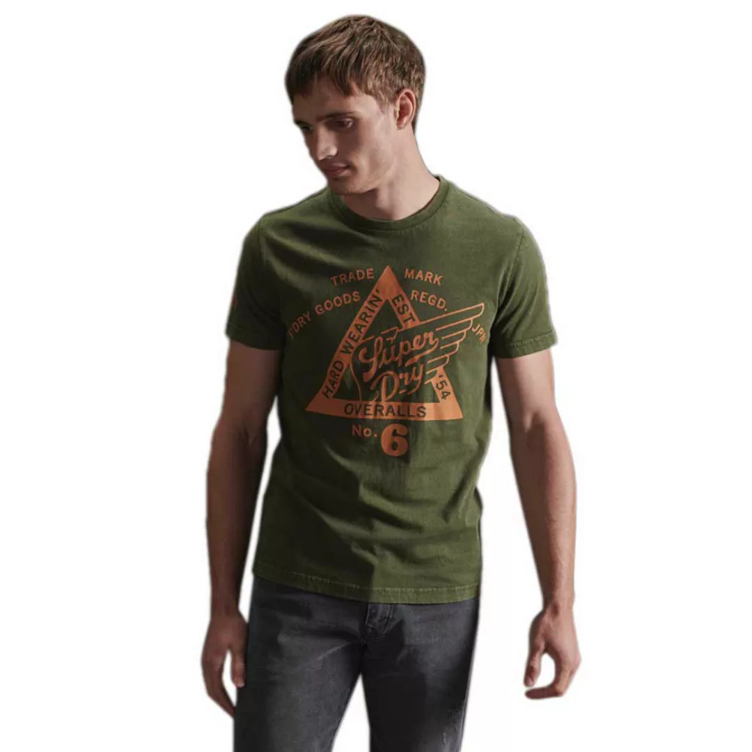 Superdry Cooper Label Kurzarm T-shirt 2XL Drab Overall Green günstig online kaufen