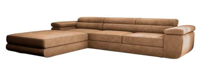 Goldstoff Ecksofa VENUS TWIN - Ecksofa mit Federkern, Schlaffunktion und Be günstig online kaufen