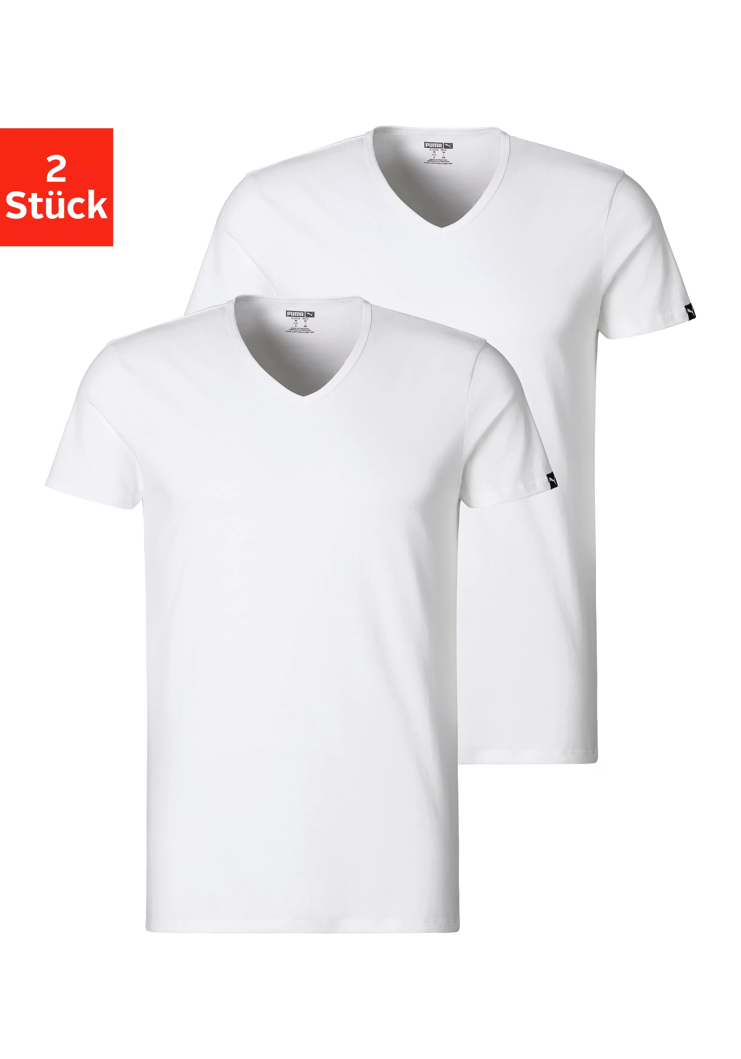 Puma 2-er Set V-Neck T-Shirts Weiß günstig online kaufen