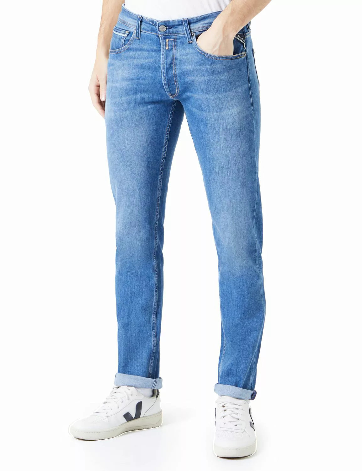 Replay Herren Jeans GROVER Straight Fit - Slim Leg - Grau - Medium Grey Den günstig online kaufen