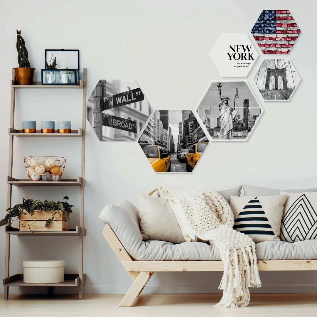 Wall-Art Mehrteilige Bilder "Typisch New York Collage", (Set, 6 St.) günstig online kaufen
