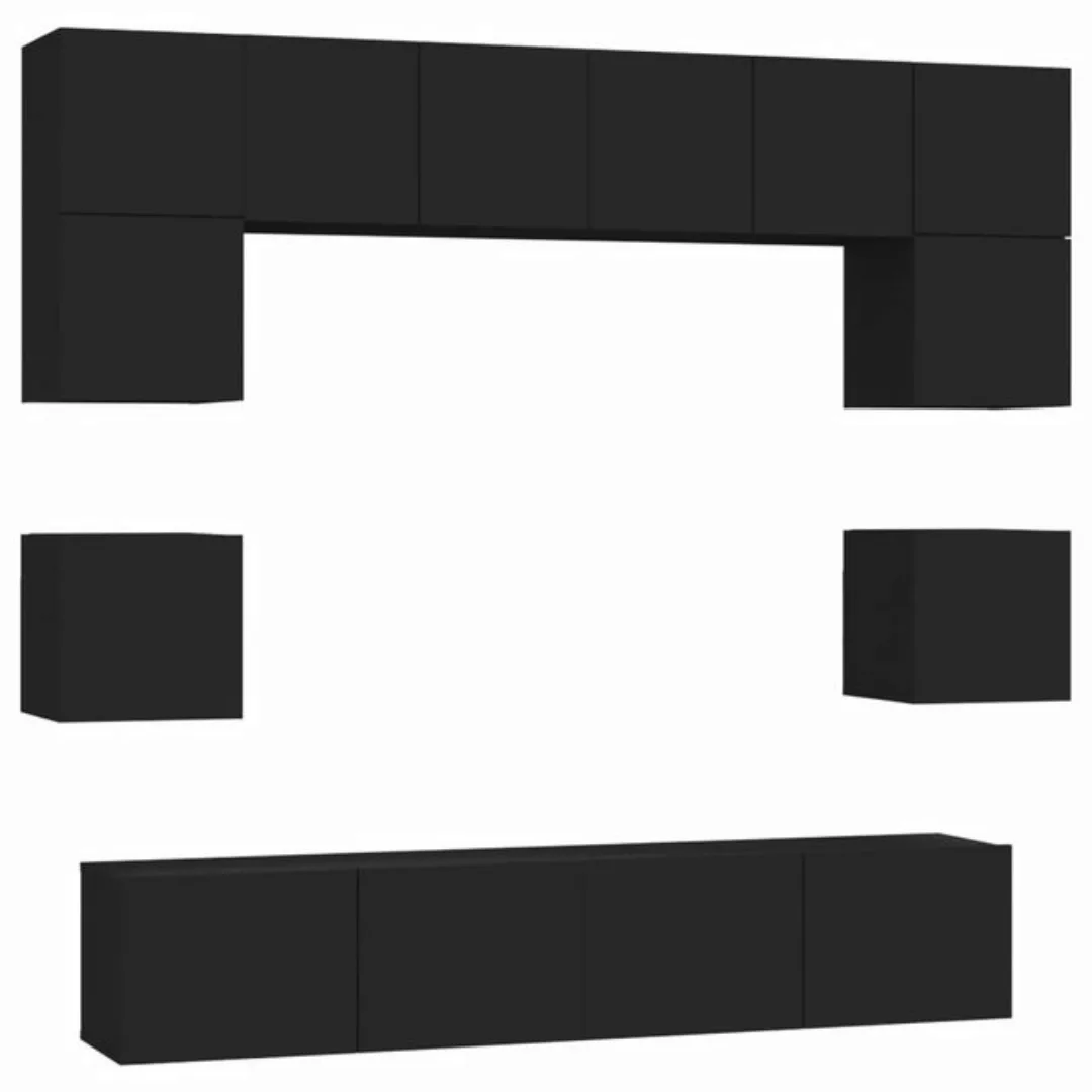 vidaXL TV-Schrank 8-tlg. TV-Schrank-Set Schwarz Holzwerkstoff (8-St) günstig online kaufen