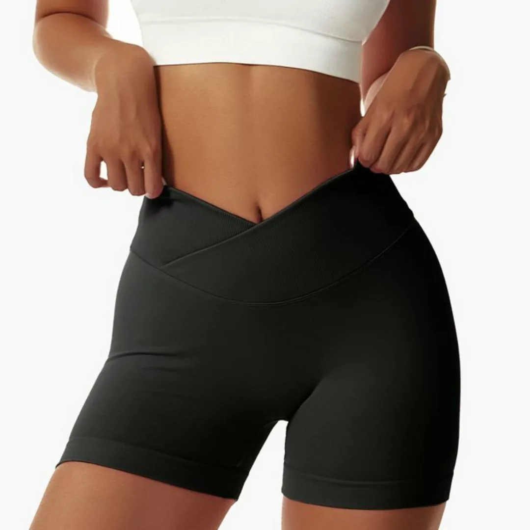 jalleria Yogashorts Yoga-Shorts elastisch hohe Taille Lauf-Fitness-Shorts e günstig online kaufen