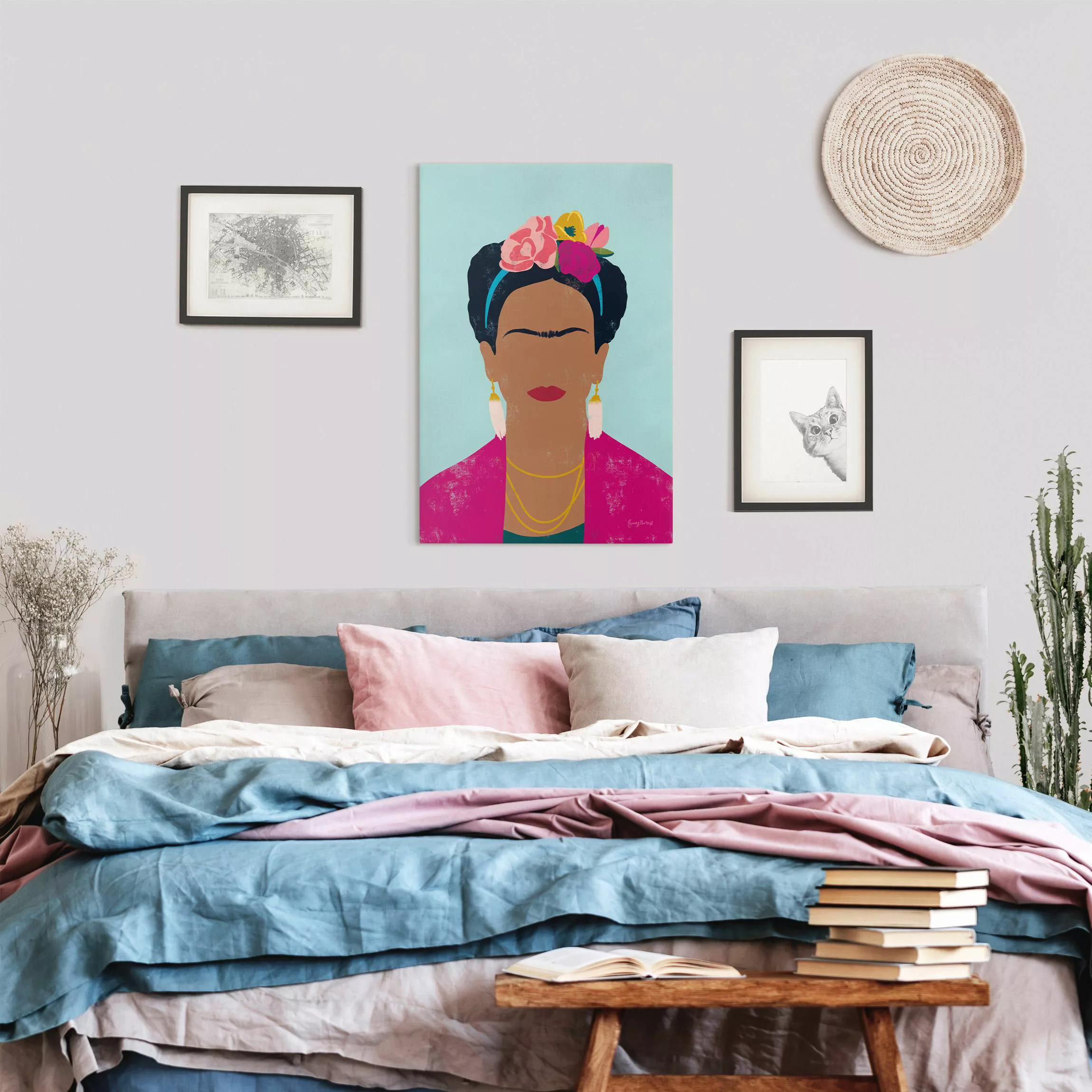 Leinwandbild Frida Collage günstig online kaufen