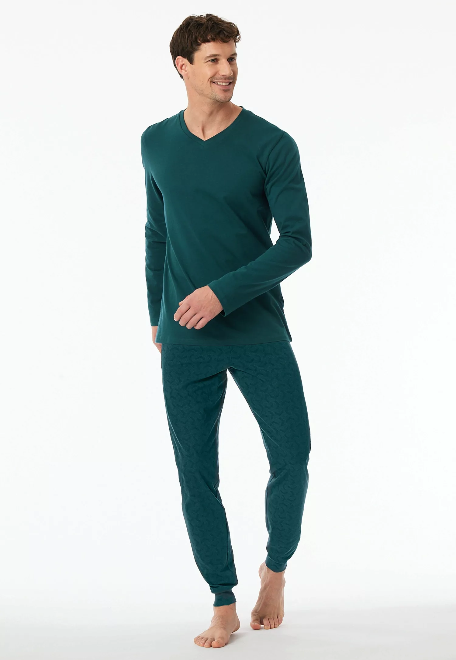 Schiesser Schlafanzug "Casual Essentials", (2 tlg.), mit bequemen Bündchen günstig online kaufen