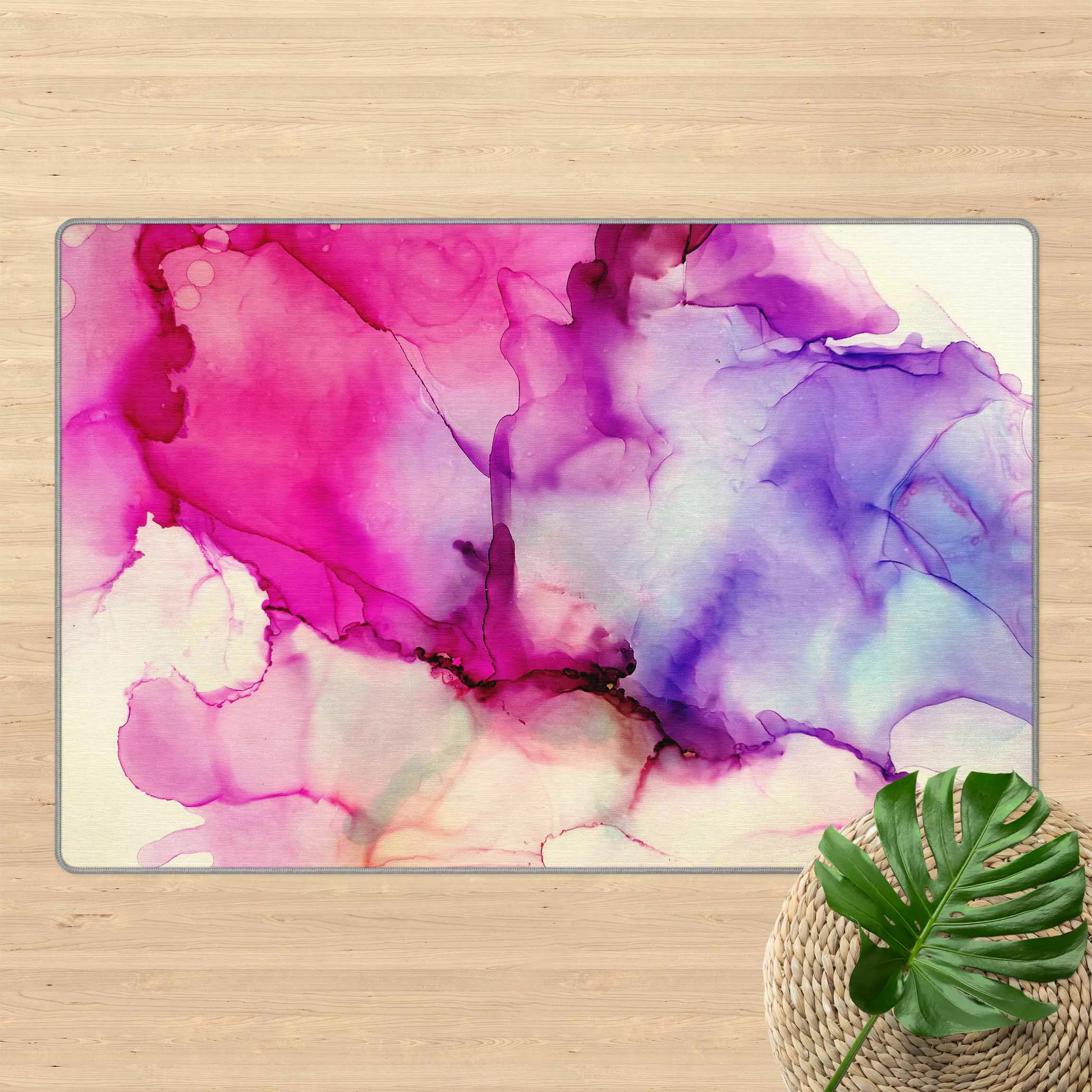 Teppich Farbkomposition in Pink und Lila günstig online kaufen