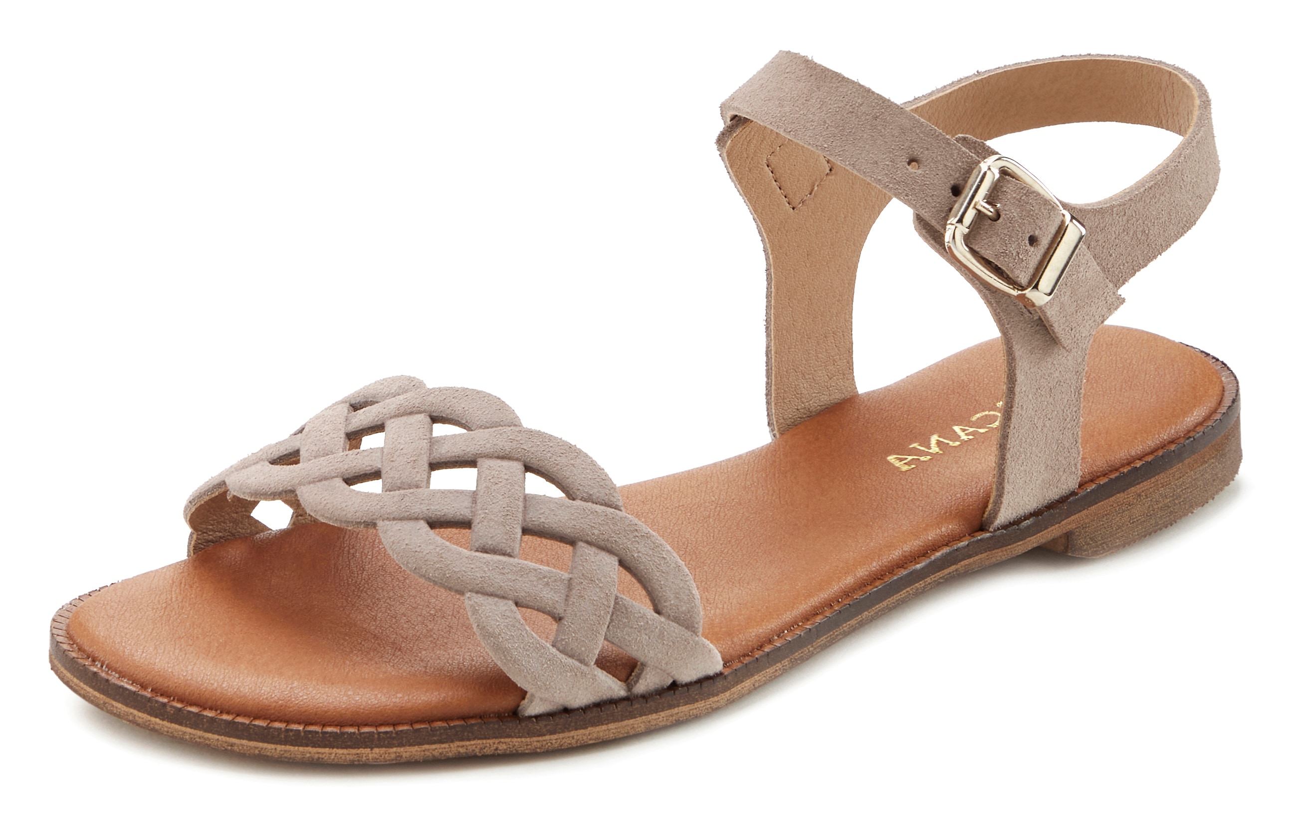LASCANA Sandale "Sommerschuh", Sandalette, Sommerschuh aus Leder mit Cut-Ou günstig online kaufen