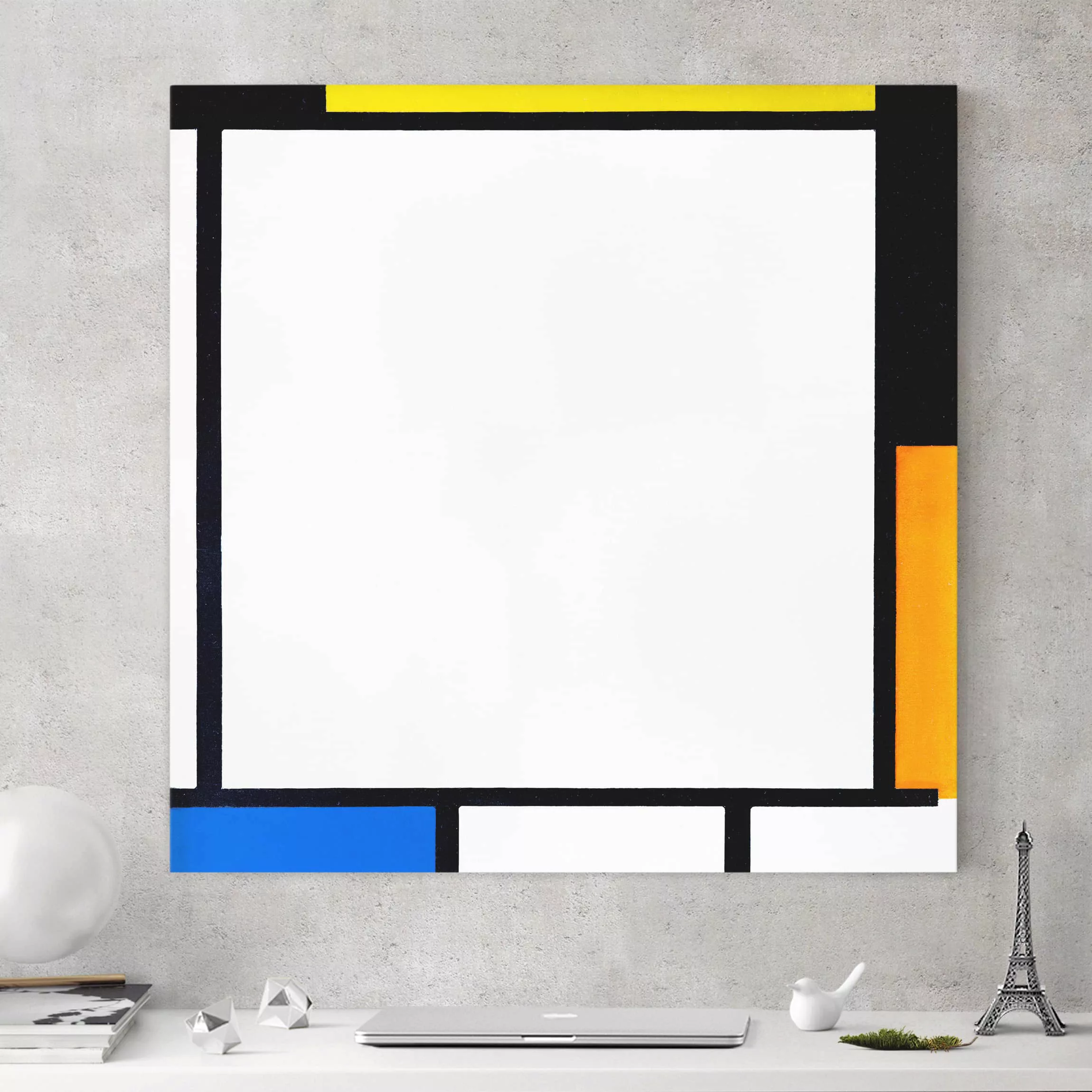 Leinwandbild Kunstdruck - Quadrat Piet Mondrian - Komposition II günstig online kaufen