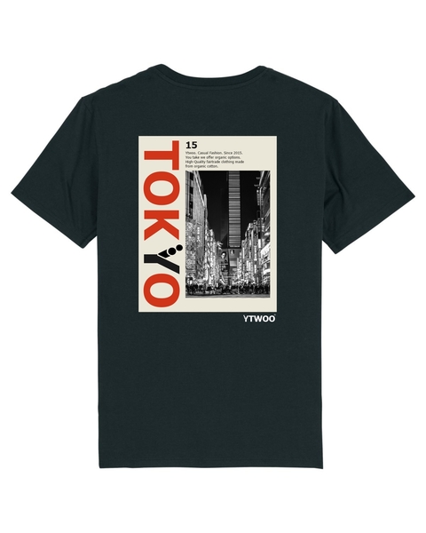 Unisex T-shirt Aus Bio Baumwolle | Tokyo | Großer Print Mit Blume günstig online kaufen