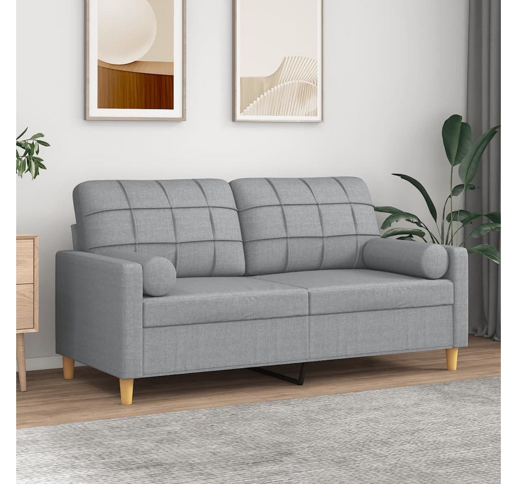 vidaXL Sofa 2-Sitzer-Sofa mit Zierkissen Weinrot 140 cm Stoff günstig online kaufen