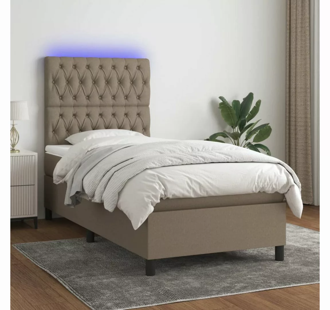 vidaXL Boxspringbett Bett Boxspringbett mit Matratze & LED Stoff (80 x 200 günstig online kaufen