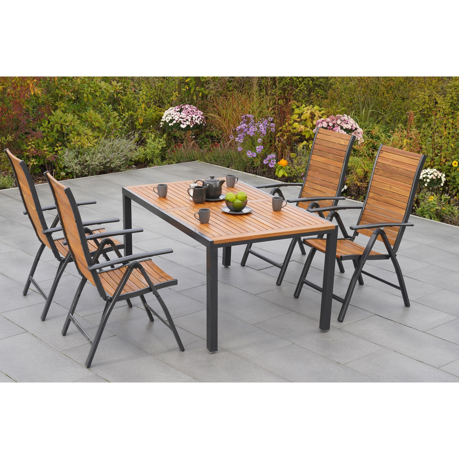 Merxx Santorin Set 5-tlg. Gartentisch 150 x 90 cm günstig online kaufen