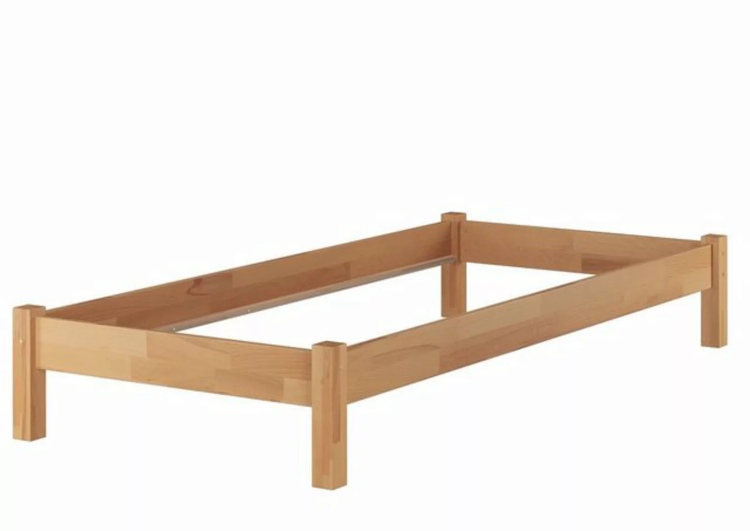 ERST-HOLZ Bett Futon-Bettgestell massive Buche 90x200, Buchefarblos lackier günstig online kaufen