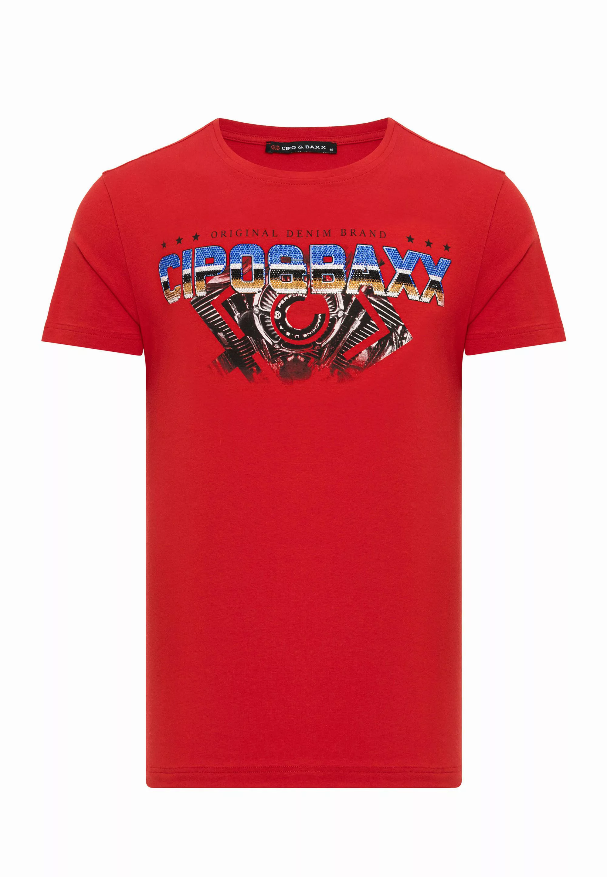 Cipo & Baxx T-Shirt "T-Shirt", extravaganter Marken-Schriftzug günstig online kaufen