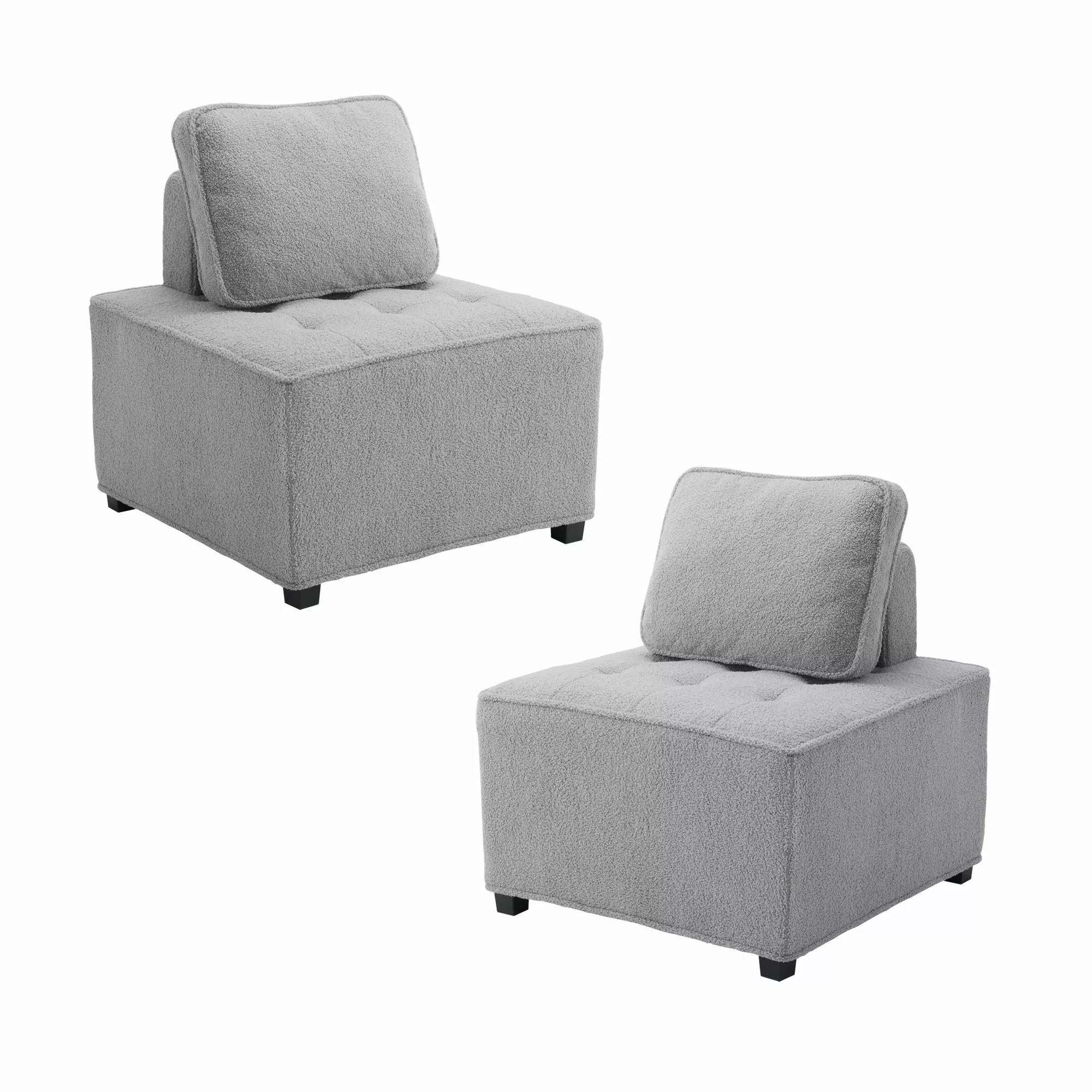 Modulares und bequemes Lounge Sofa für das Wohnzimmer aus Teddy-Samt, kombi günstig online kaufen