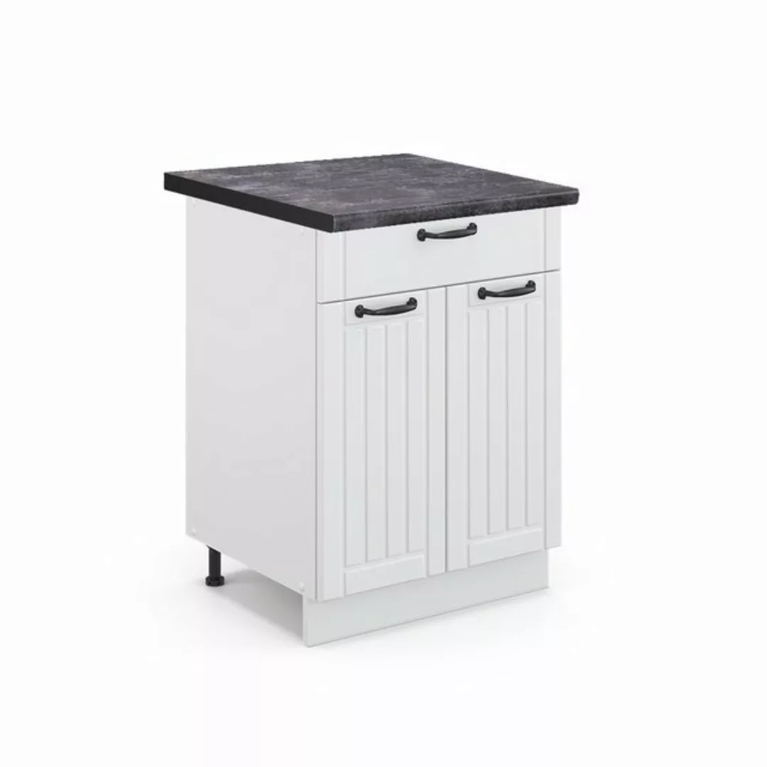 Vicco Unterschrank Fame-Line, Weiß Landhaus/Weiß, 60 cm mit Schublade, AP E günstig online kaufen