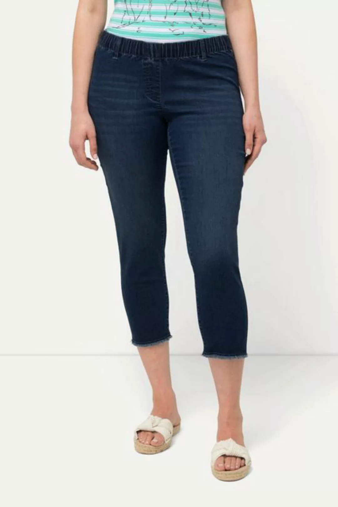 Ulla Popken Röhrenjeans 7/8-Jeggings Sienna Elastikbund Gürtelschlaufen günstig online kaufen