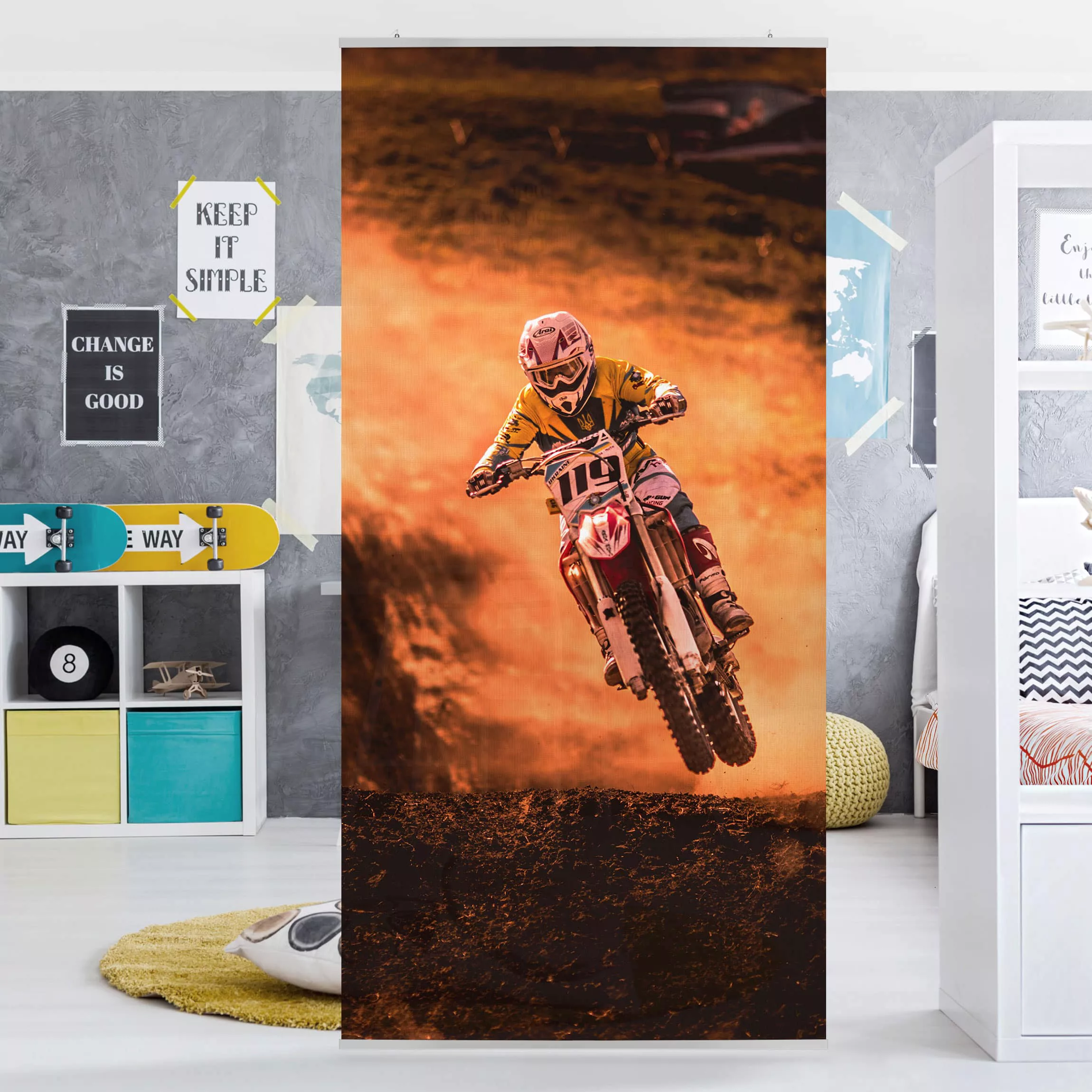 Raumteiler Kinderzimmer Motocross Im Staub günstig online kaufen