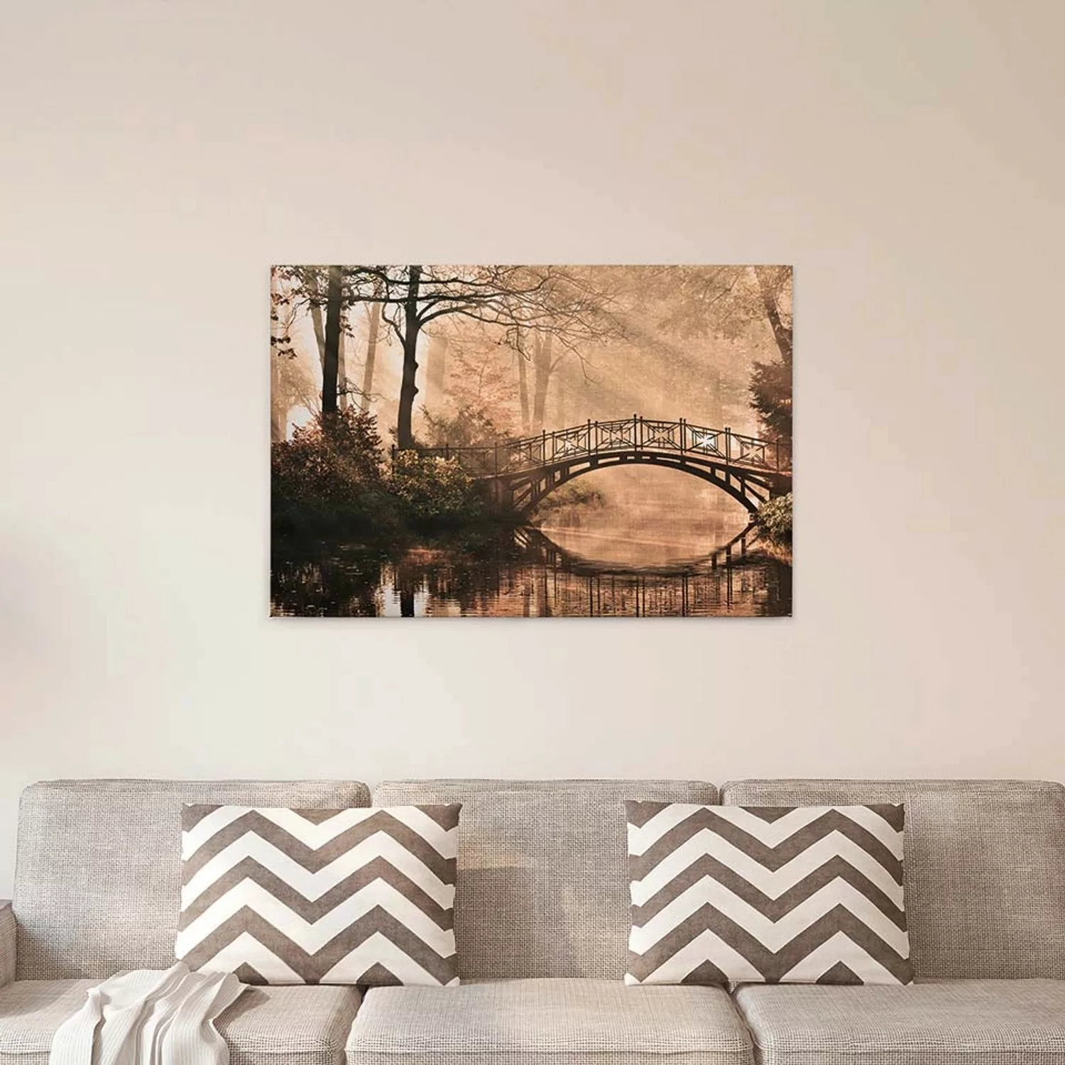 A.S. Création Leinwandbild "Park Bridge", Kunst-Wald-Kinder, (1 St.), Bild günstig online kaufen