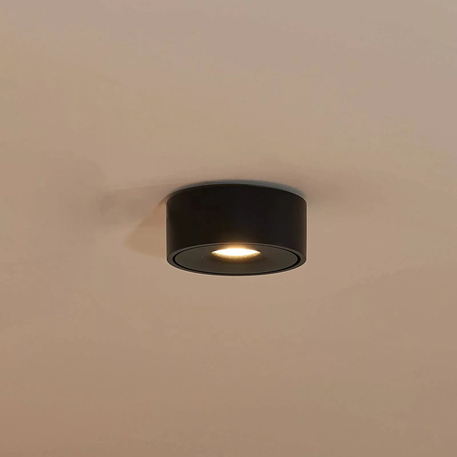 Arcchio LED-Deckenlampe Rotari, schwarz, Metall, Ø 12cm günstig online kaufen