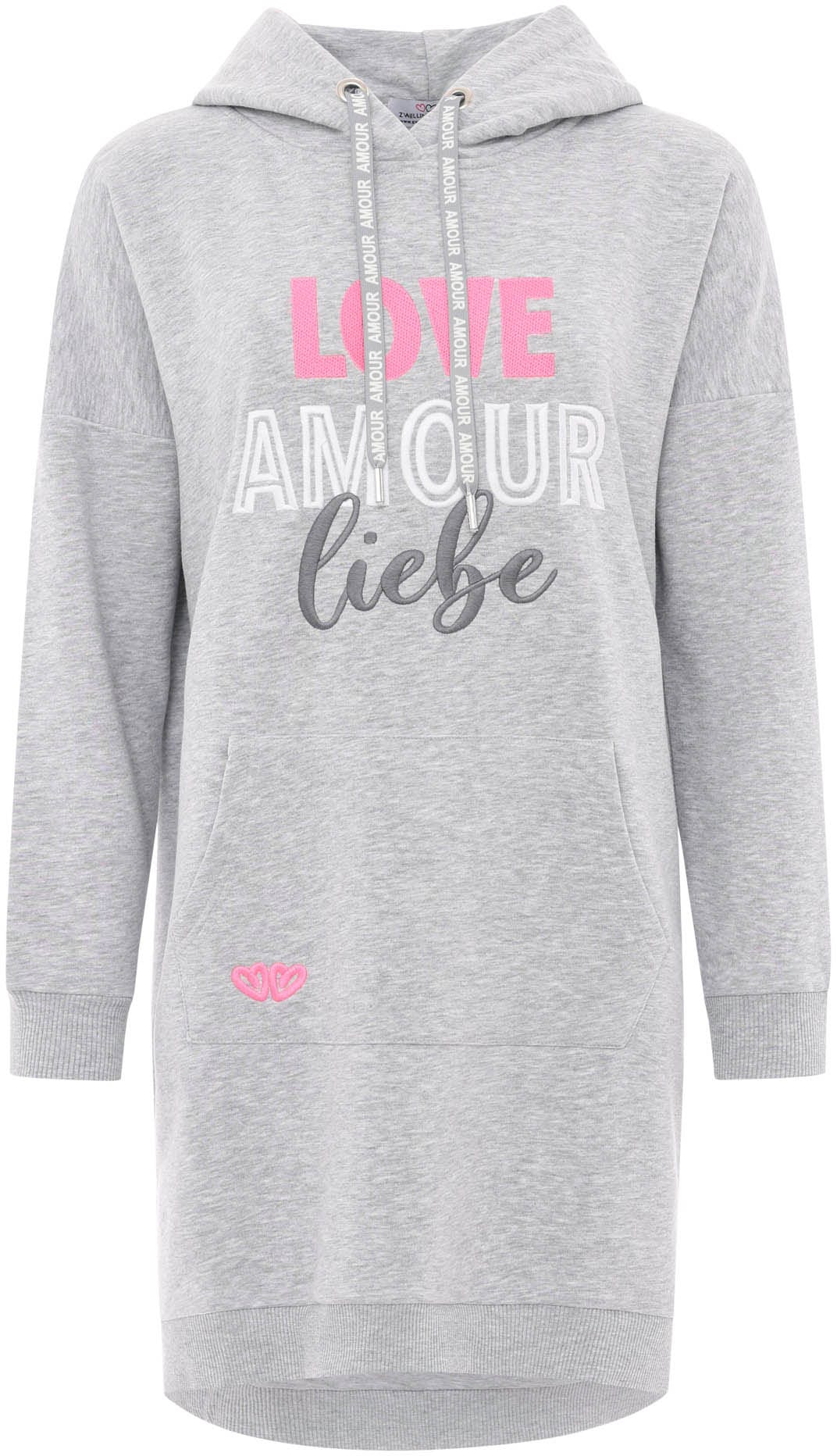 Zwillingsherz Sweatkleid ""Love Amour Liebe"", mit praktischen Fronttaschen günstig online kaufen