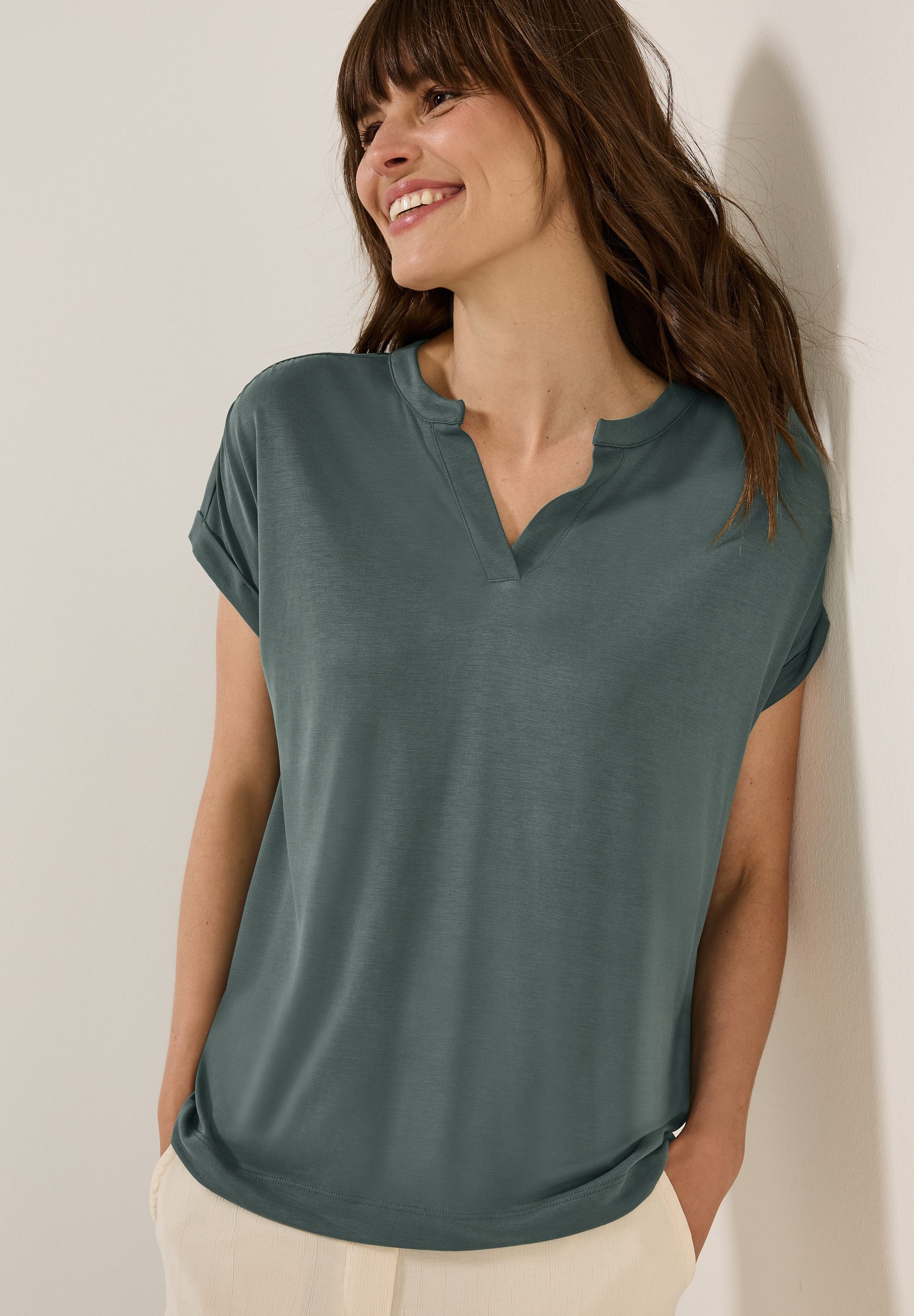 Cecil T-Shirt, aus softem Materialmix günstig online kaufen