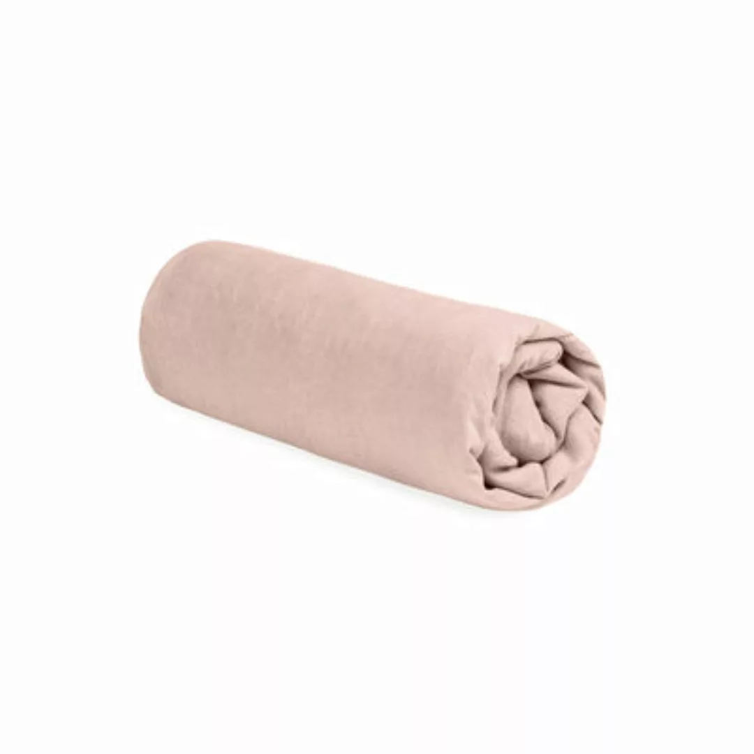 Spannbetttuch 160 x 200 cm  textil rosa / 160 x 200 cm - Leinen gewaschen - günstig online kaufen
