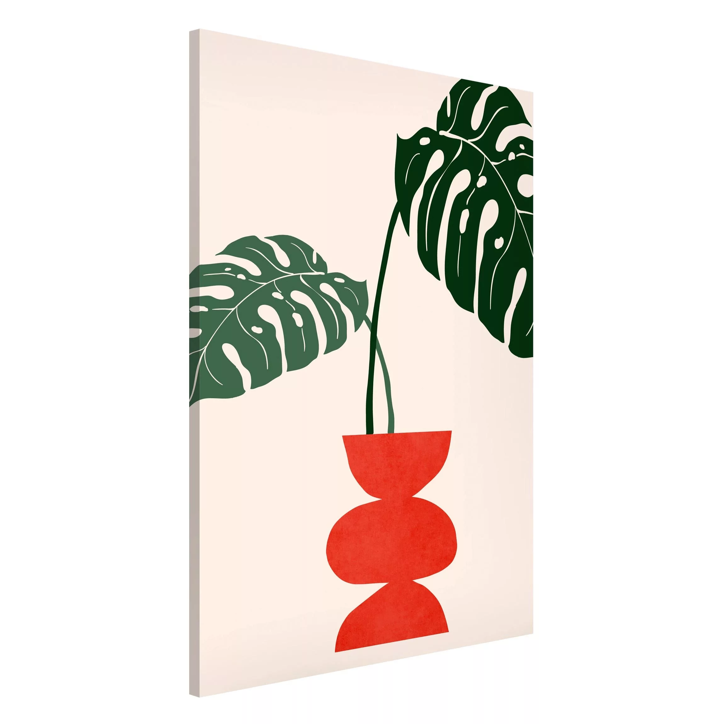 Magnettafel Monstera In Red Vase günstig online kaufen