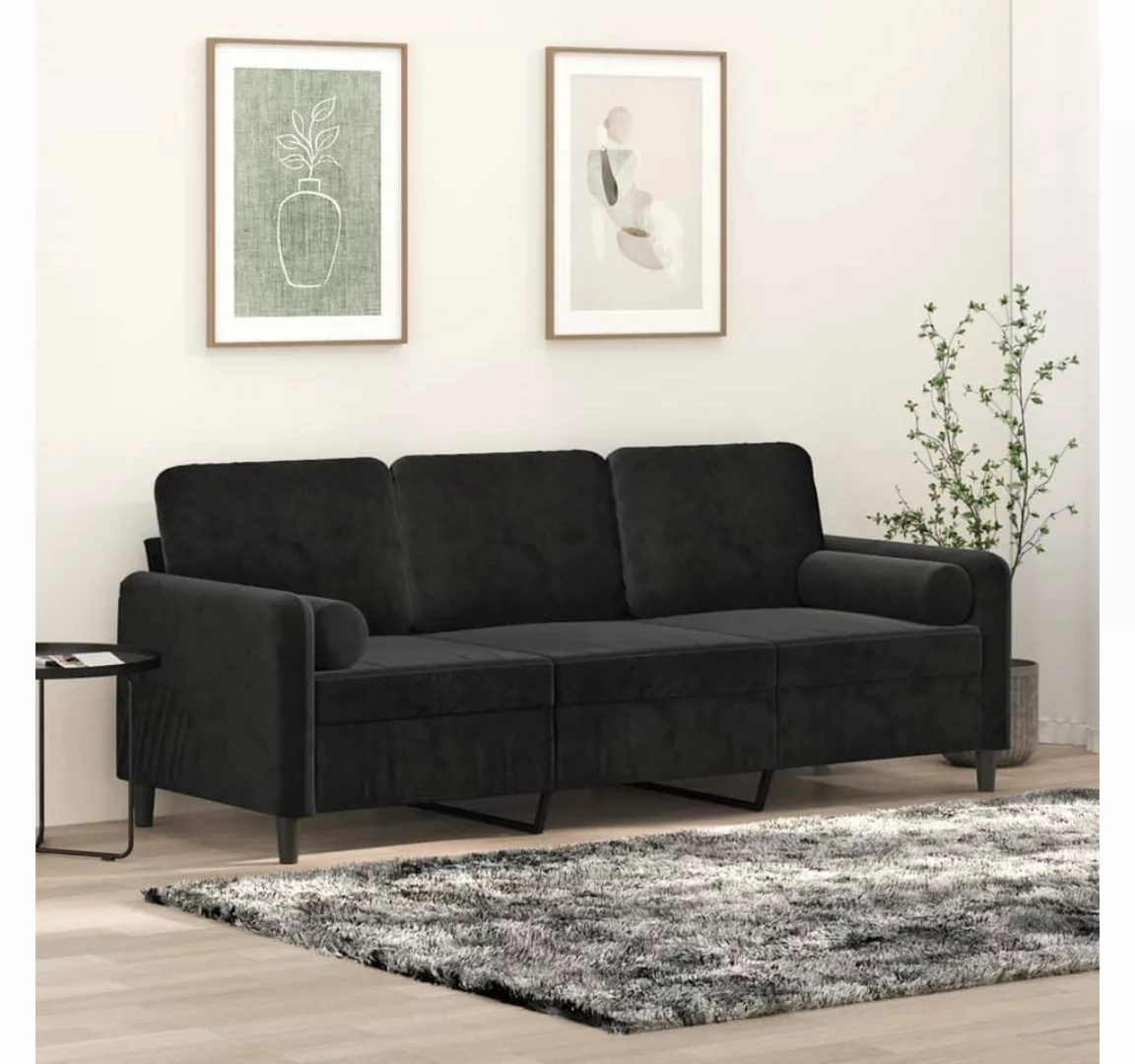 vidaXL Sofa Sofa mit Zierkissen Samt, 180 cm, 3-Sitzer günstig online kaufen