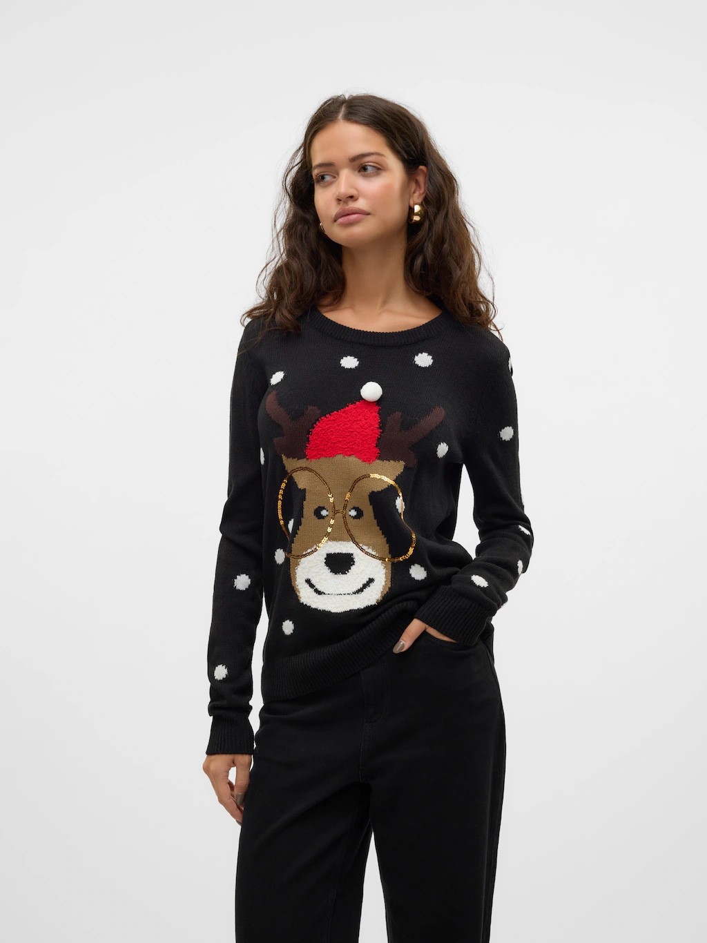 Vero Moda Weihnachtspullover "VMTINSEL LS O-NECK BLOUSE XMAS REP2" günstig online kaufen