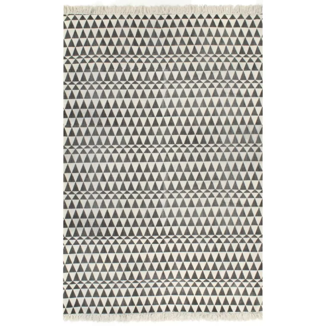 Kelim-teppich Baumwolle 160x230 Cm Mit Muster Schwarz/weiß günstig online kaufen