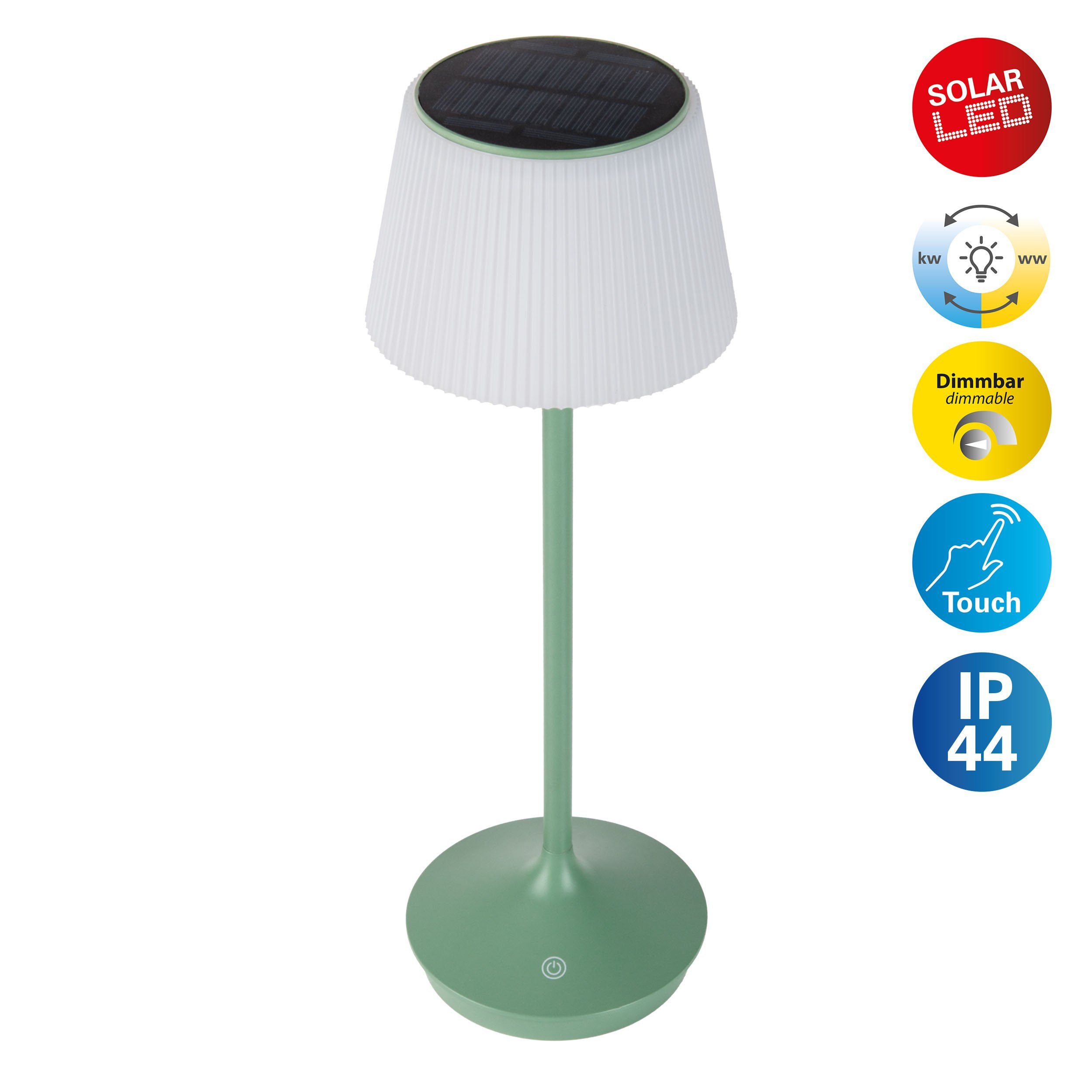 LED-Solar-Tischleuchte Emmi CCT aufladbar, grün günstig online kaufen