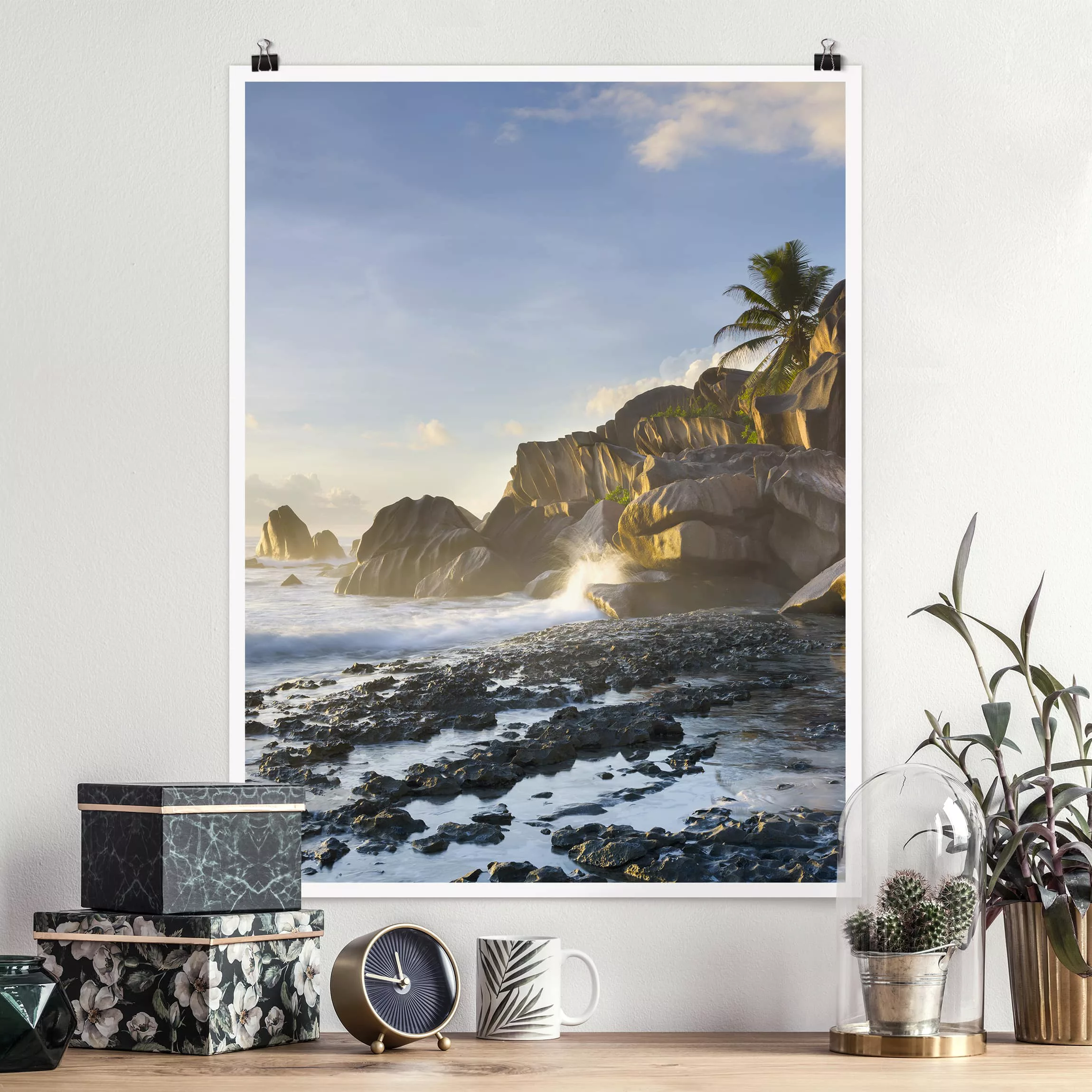 Poster Natur & Landschaft - Hochformat Sonnenuntergang im Inselparadies günstig online kaufen