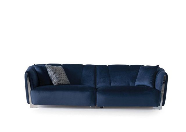 Xlmoebel Sofa Neues blaues Designer Textil-Sofa für das Wohnzimmer mit Pols günstig online kaufen