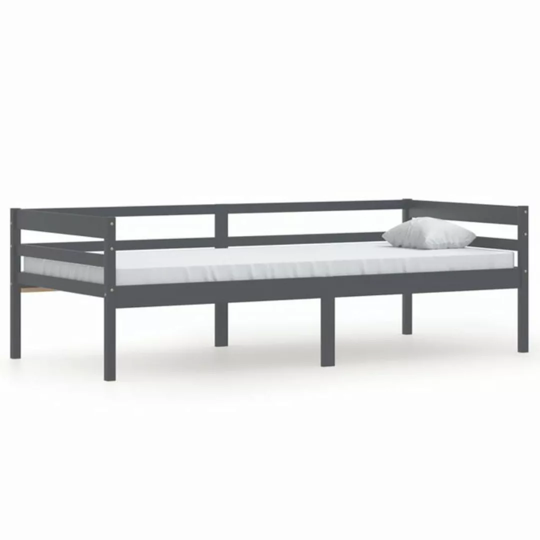 furnicato Bett Massivholzbett Dunkelgrau Kiefer 90x200 cm günstig online kaufen