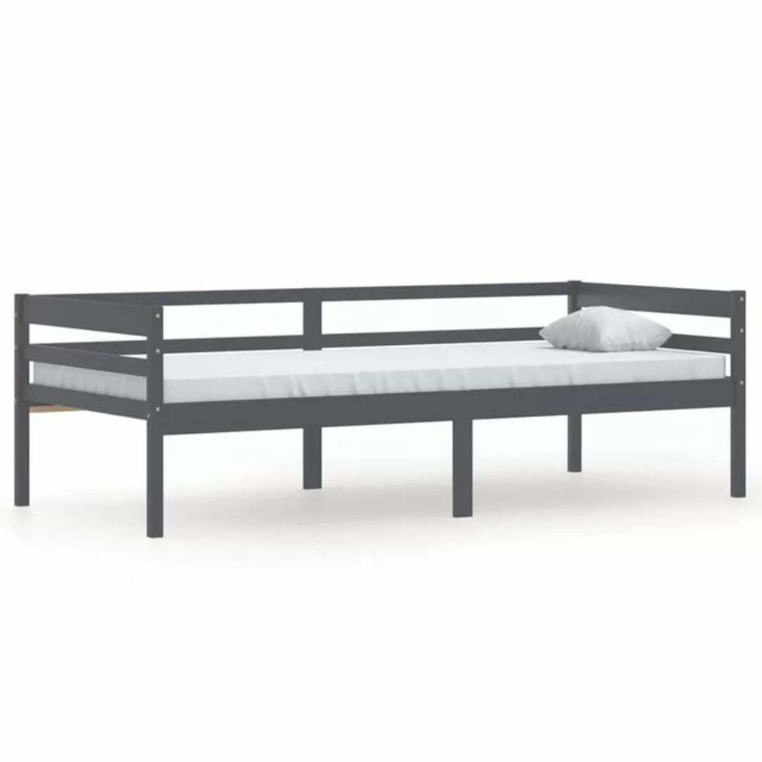 vidaXL Bett Massivholzbett Dunkelgrau Kiefer 90x200 cm günstig online kaufen