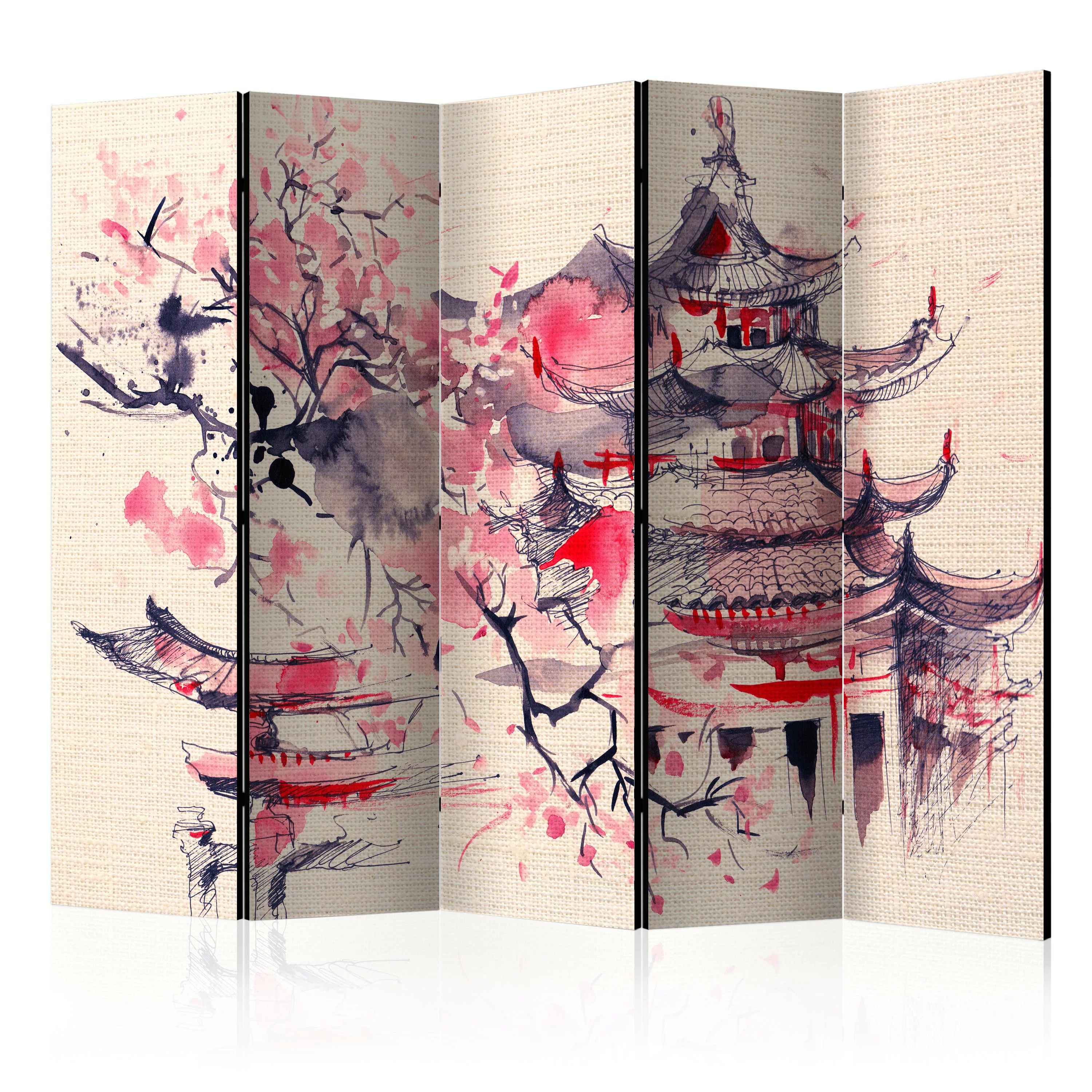 5-teiliges Paravent - Shogun House Ii [room Dividers] günstig online kaufen