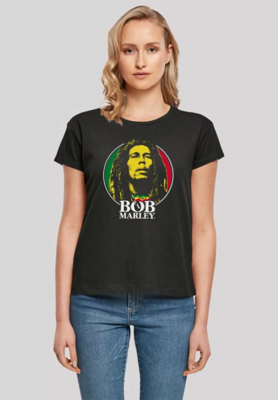 F4NT4STIC T-Shirt Bob Marley Logo Badge Reggae Music Premium Qualität, Musi günstig online kaufen